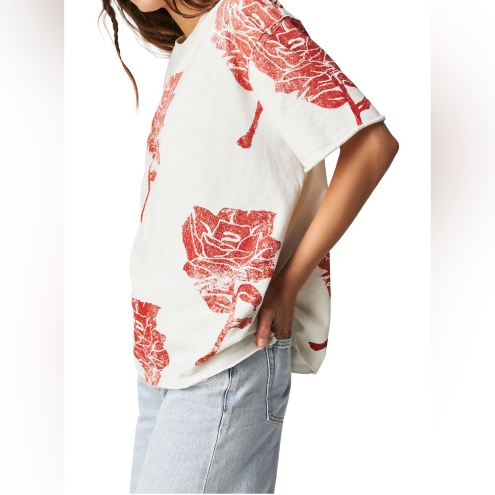 We The Free Painted Floral Tee NWOT